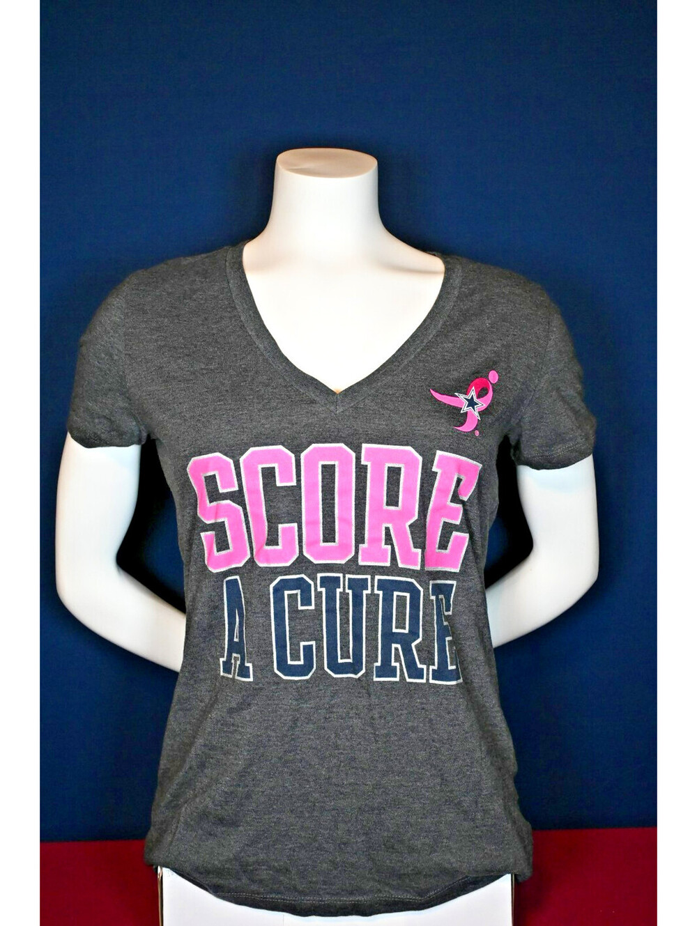 Dallas Cowboys Authentic Shirt Wome's Size L V-Neck Breast Cancer Awarness